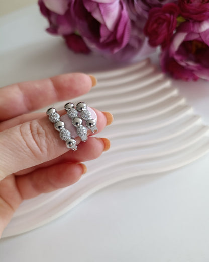 Shadiva Silver Taşlı Elips 3lü Set Küpe