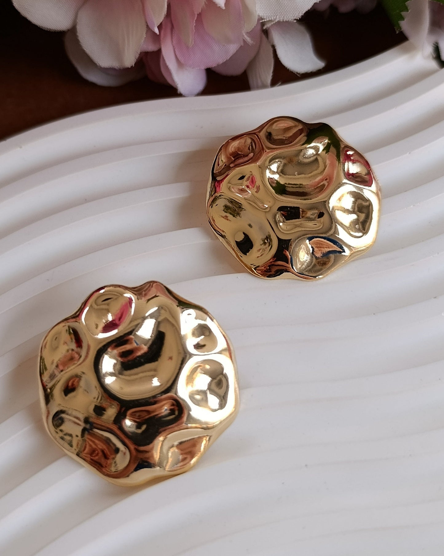 Shadiva Zra Model Gold Oval Küpe