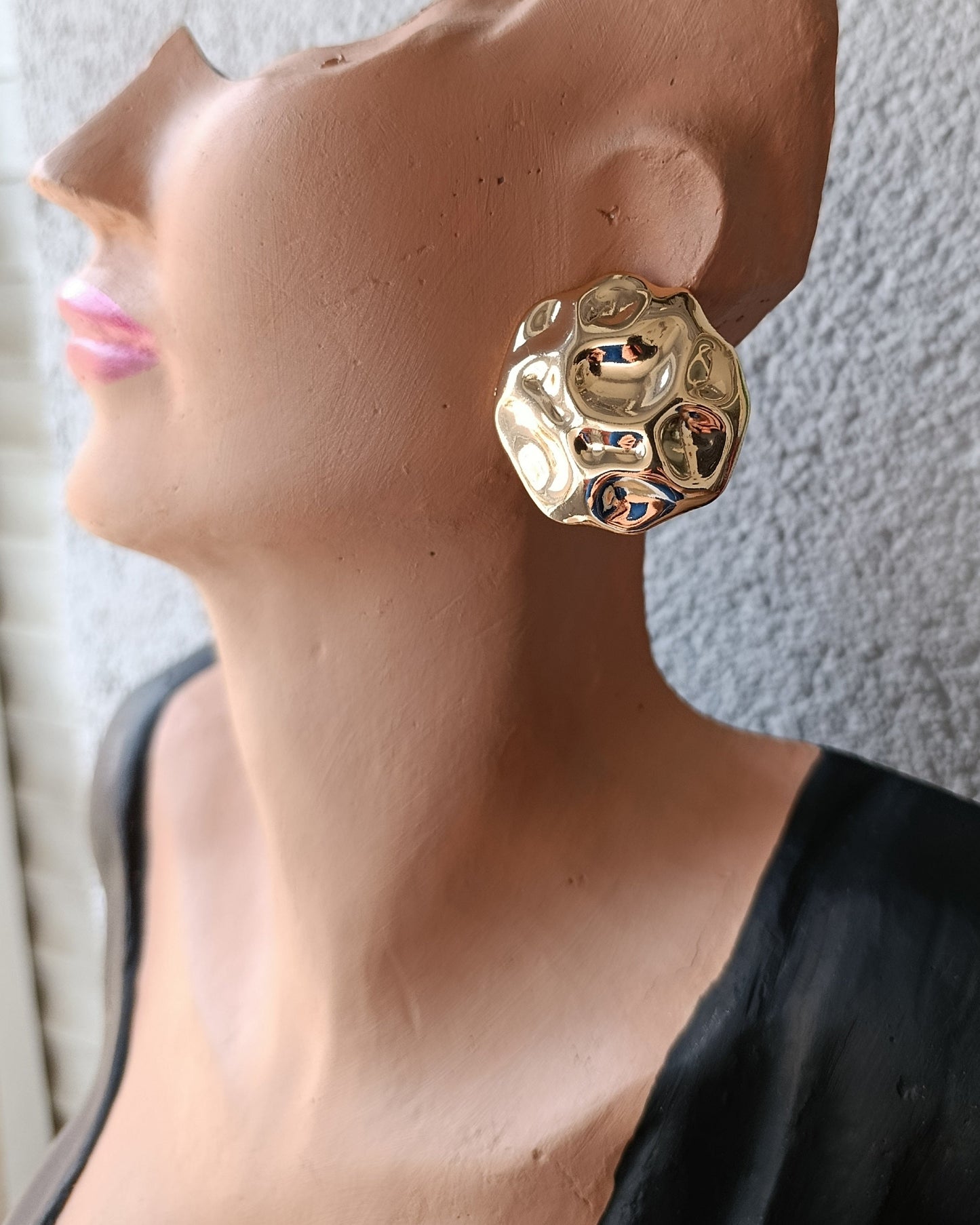 Shadiva Zra Model Gold Oval Küpe
