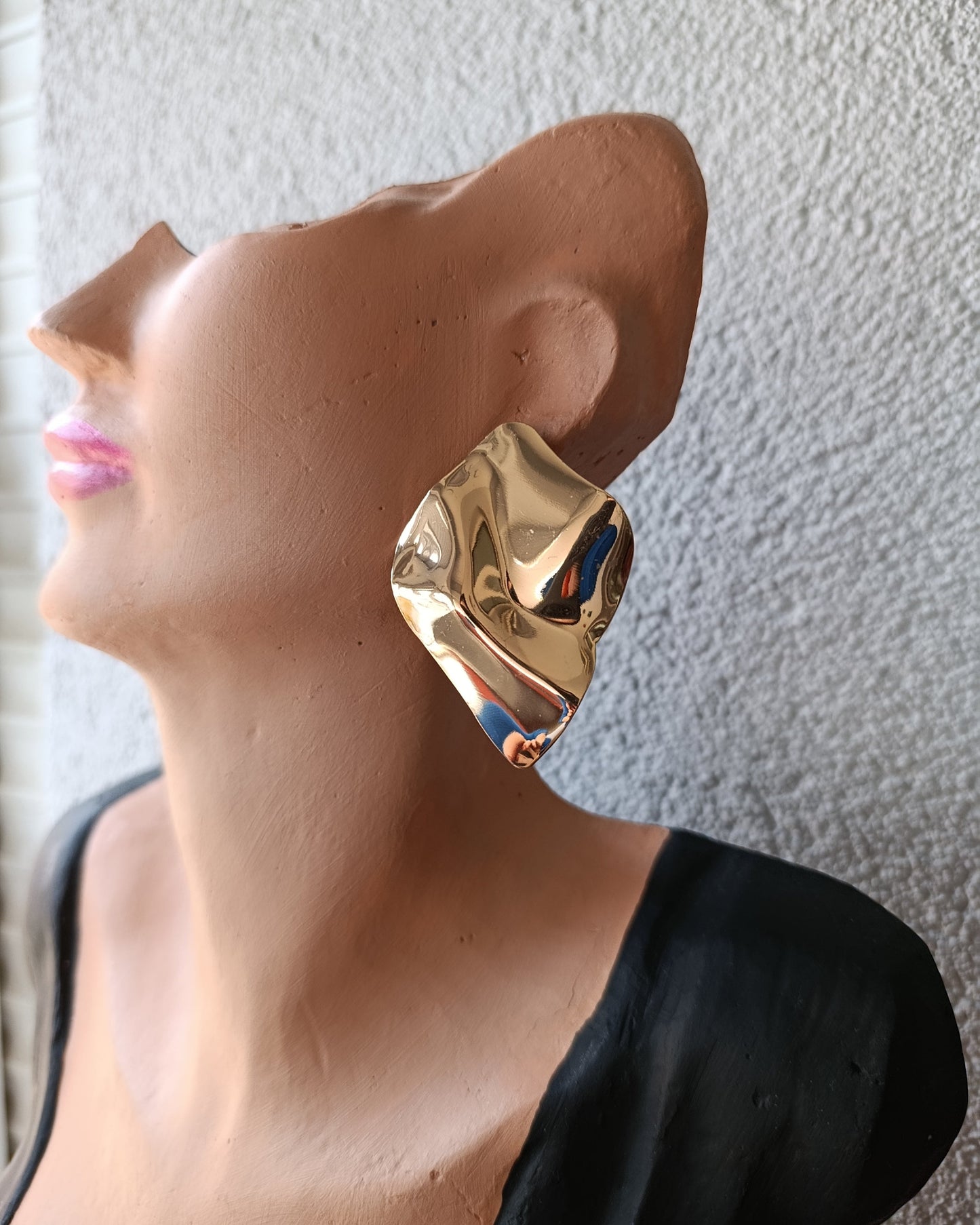Shadiva Zra Model Gold Asimetrik Küpe