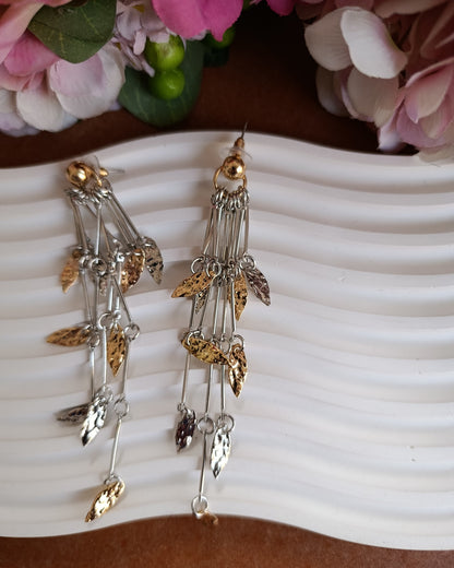 Shadiva Zra Model Gold Silver Sallantılı Küpe