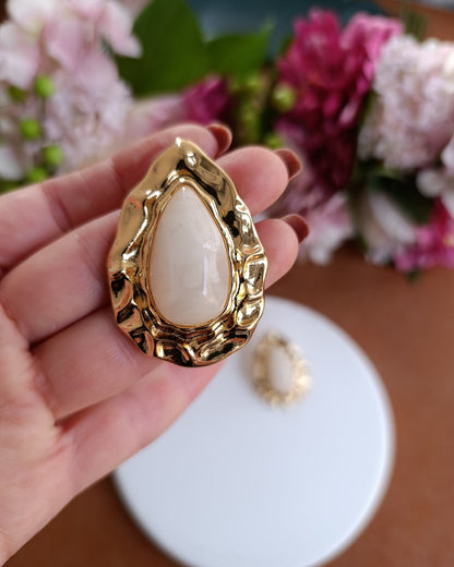 Shadiva Zra Model Sedef Taşlı Gold Küpe
