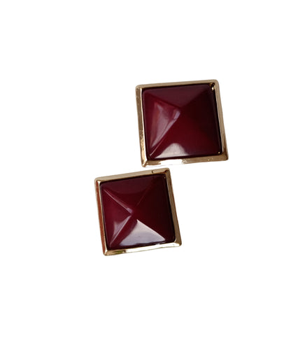Shadiva Zra Model Bordo Taşlı Küpe