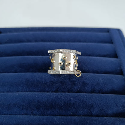 Shadiva Gold Silver Görünümlü Zirkon Taşlı  Yüzük