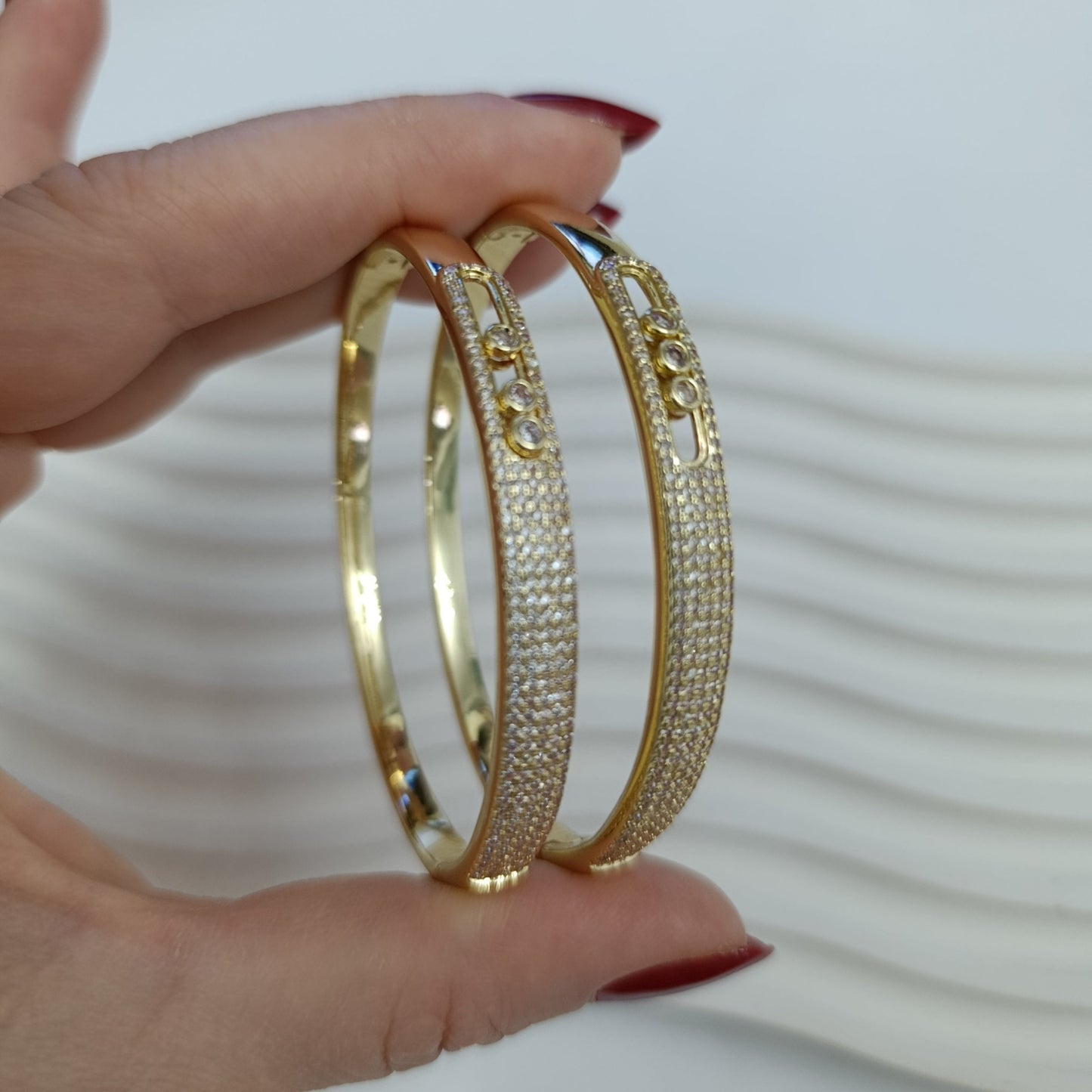 Shadiva Gold Premium Seri Zirkon Taşlı Plaka Bileklik