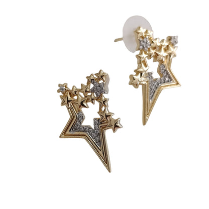 Shadiva Gold Asimetrik Star Küpe