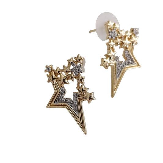 Shadiva Gold Asimetrik Star Küpe