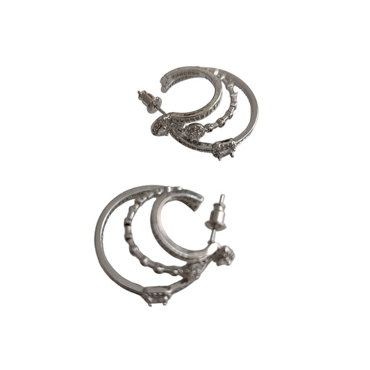 Shadiva Silver Zirkon Taşlı Üçlü Görünüm Küçük Boy Küpe