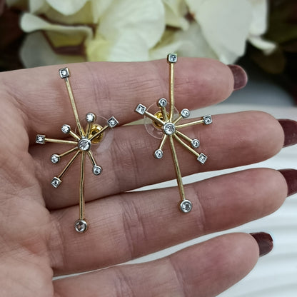 Shadiva Gold Premium Seri Taşlı Tasarım Küpe