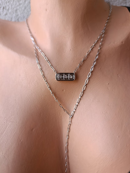 Shadiva Silver Premium Seri Mess Dekolte Kolye