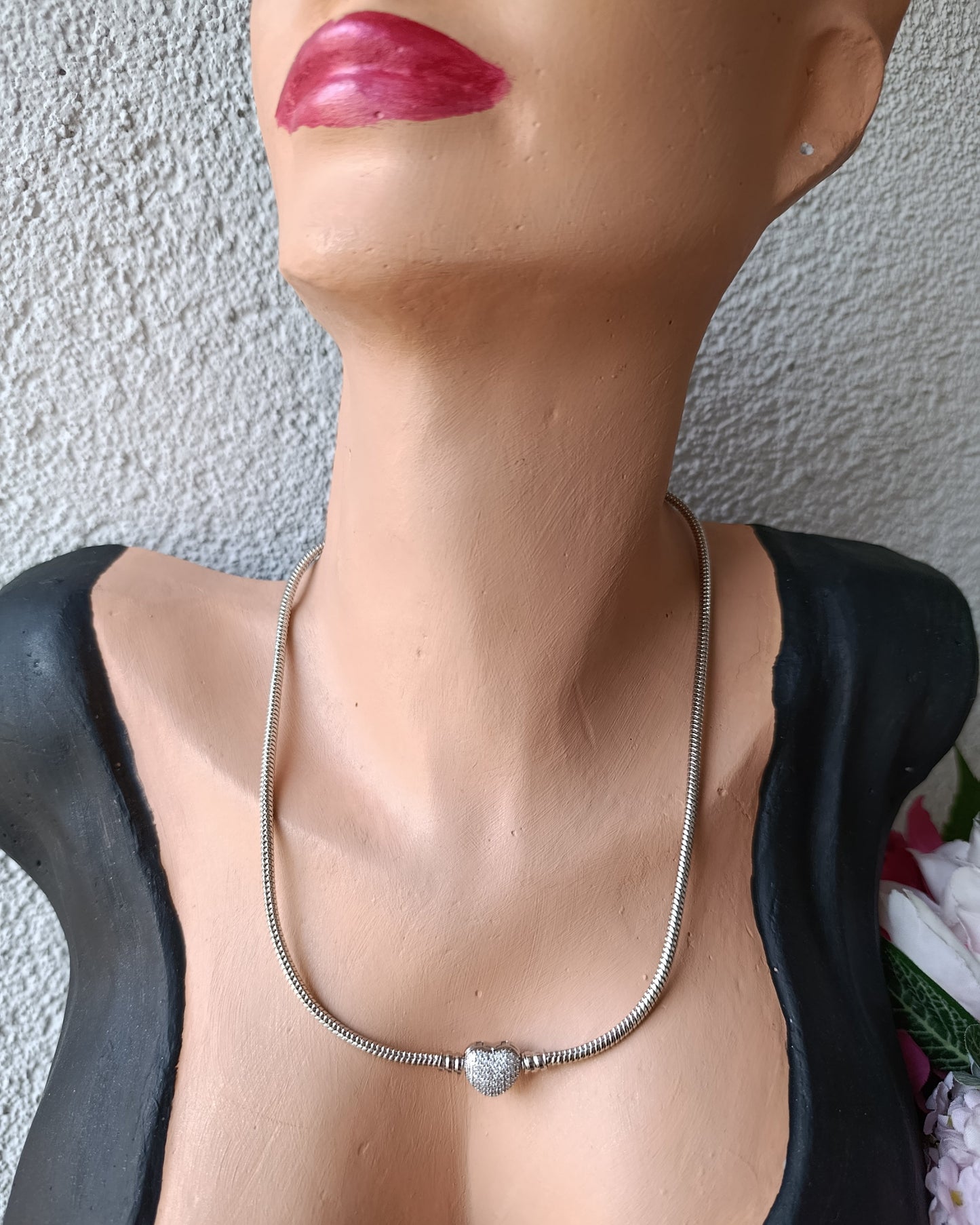 Shadiva Silver Premium Seri Kalp Montürlü Kolye