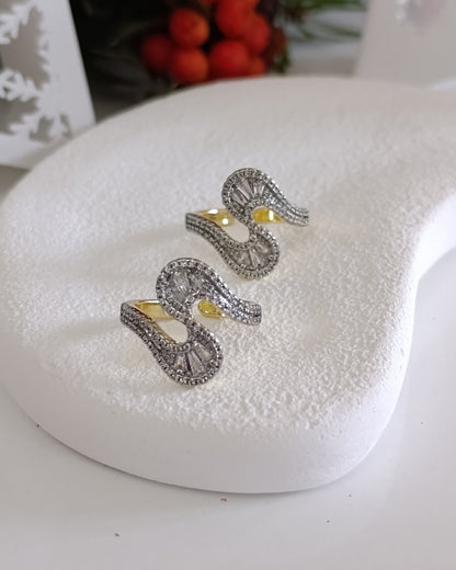 Shadiva Kesme Baget Dalga Yüzük