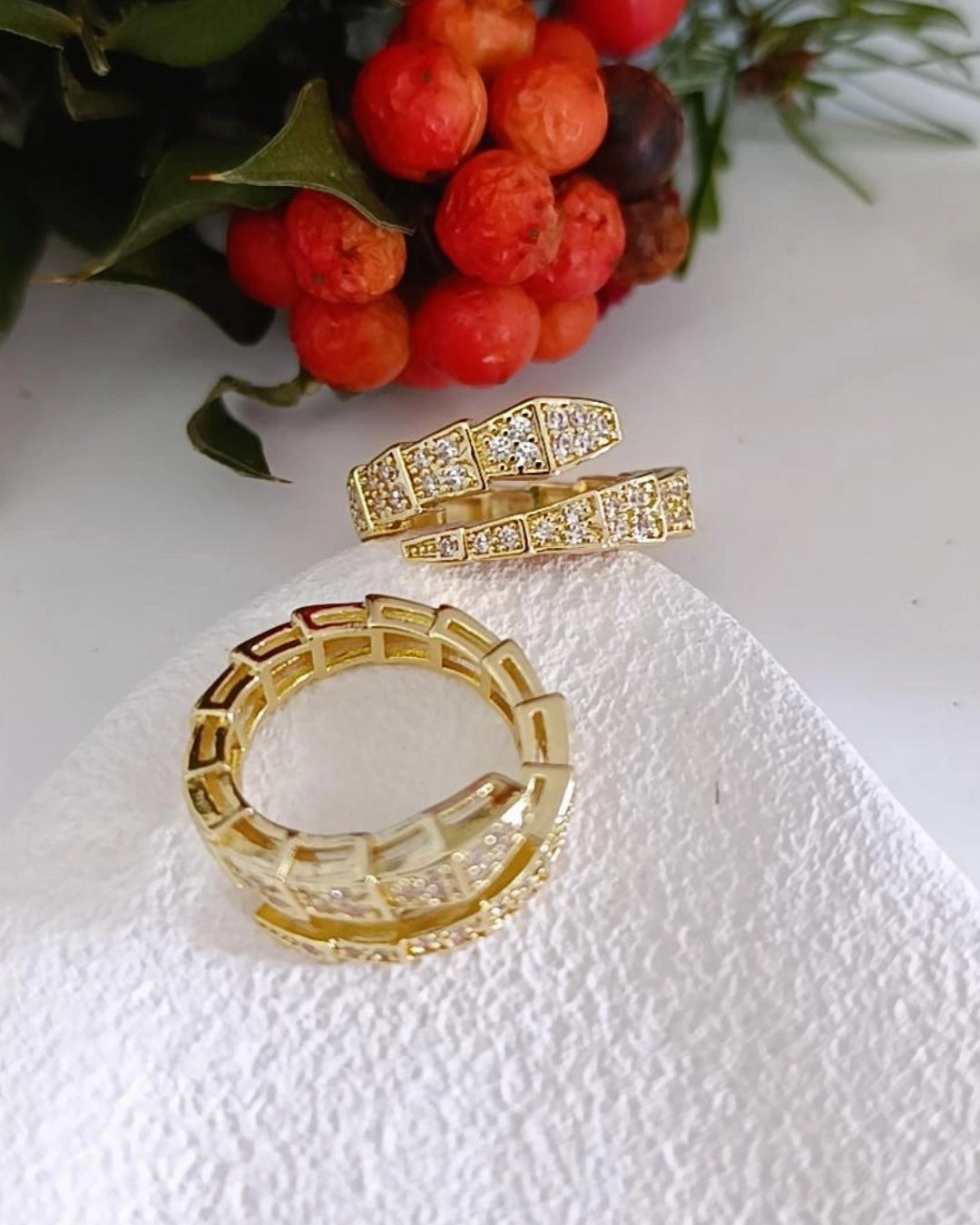 Shadiva Gold Yılan Yüzük