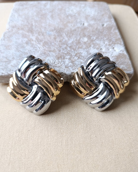 Shadiva Marka Model Gold Silver Metal Küpe