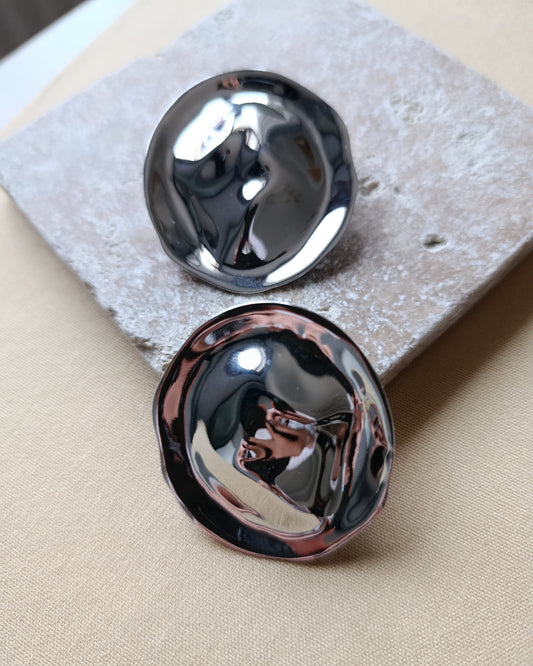 Shadiva Marka Model Silver Yuvarlak Metal Küpe