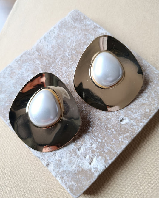 Shadiva Marka Model İnci Detaylı Plaka Küpe