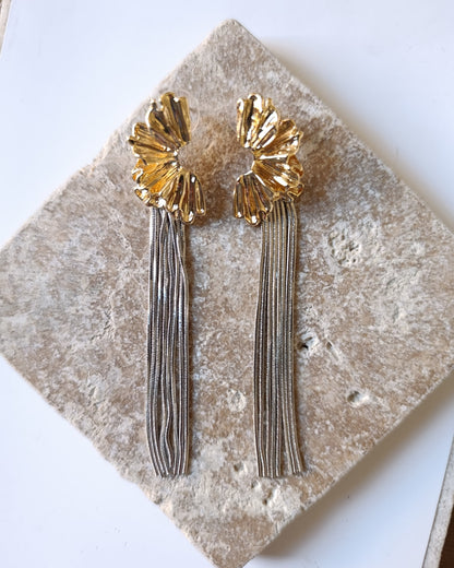 Shadiva Marka Model Gold Silver Sallantılı Küpe