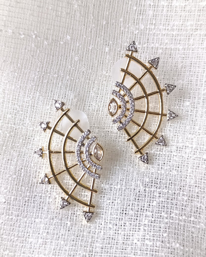 Shadiva Zirkon Taşlı Gold Vip Küpe