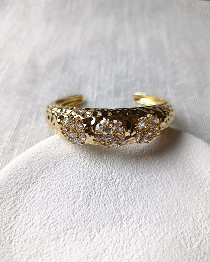 Shadiva Mess Çelik Gold Silver Kesme Taşlı Bileklik