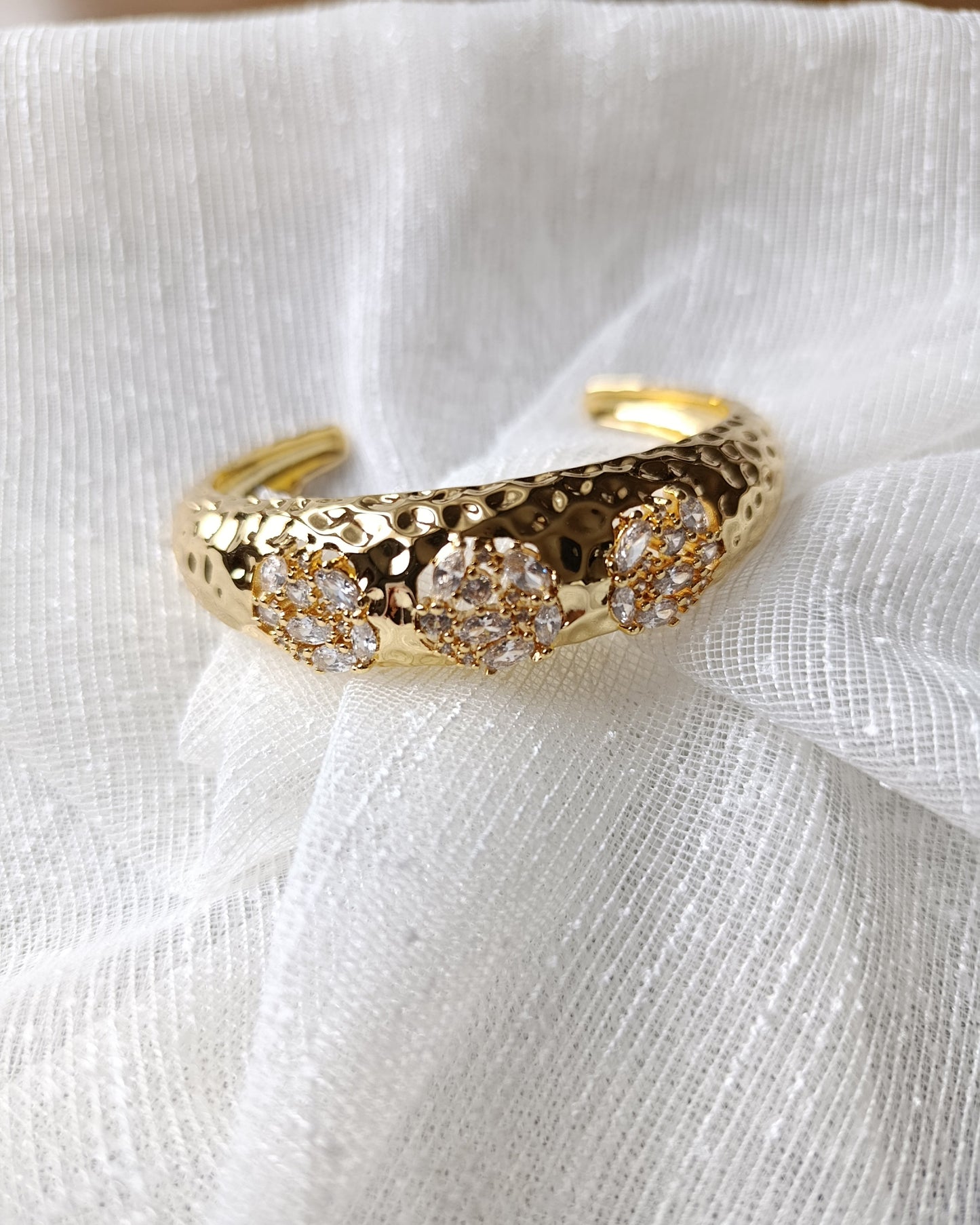 Shadiva Mess Çelik Gold Silver Kesme Taşlı Bileklik