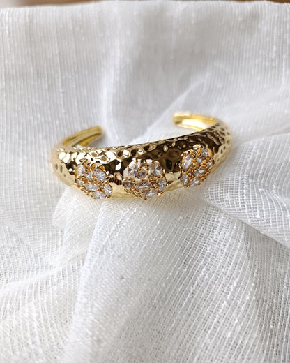 Shadiva Mess Çelik Gold Silver Kesme Taşlı Bileklik