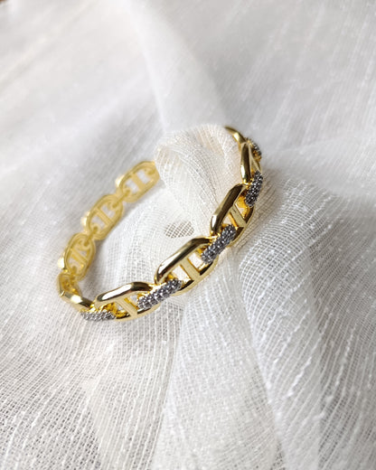 Shadiva Mess Çelik Gold Silver Zirkon Taşlı Bileklik