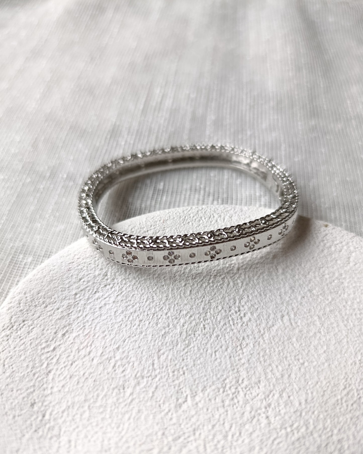 Shadiva Çelik Silver Zirkon Taşlı Bileklik