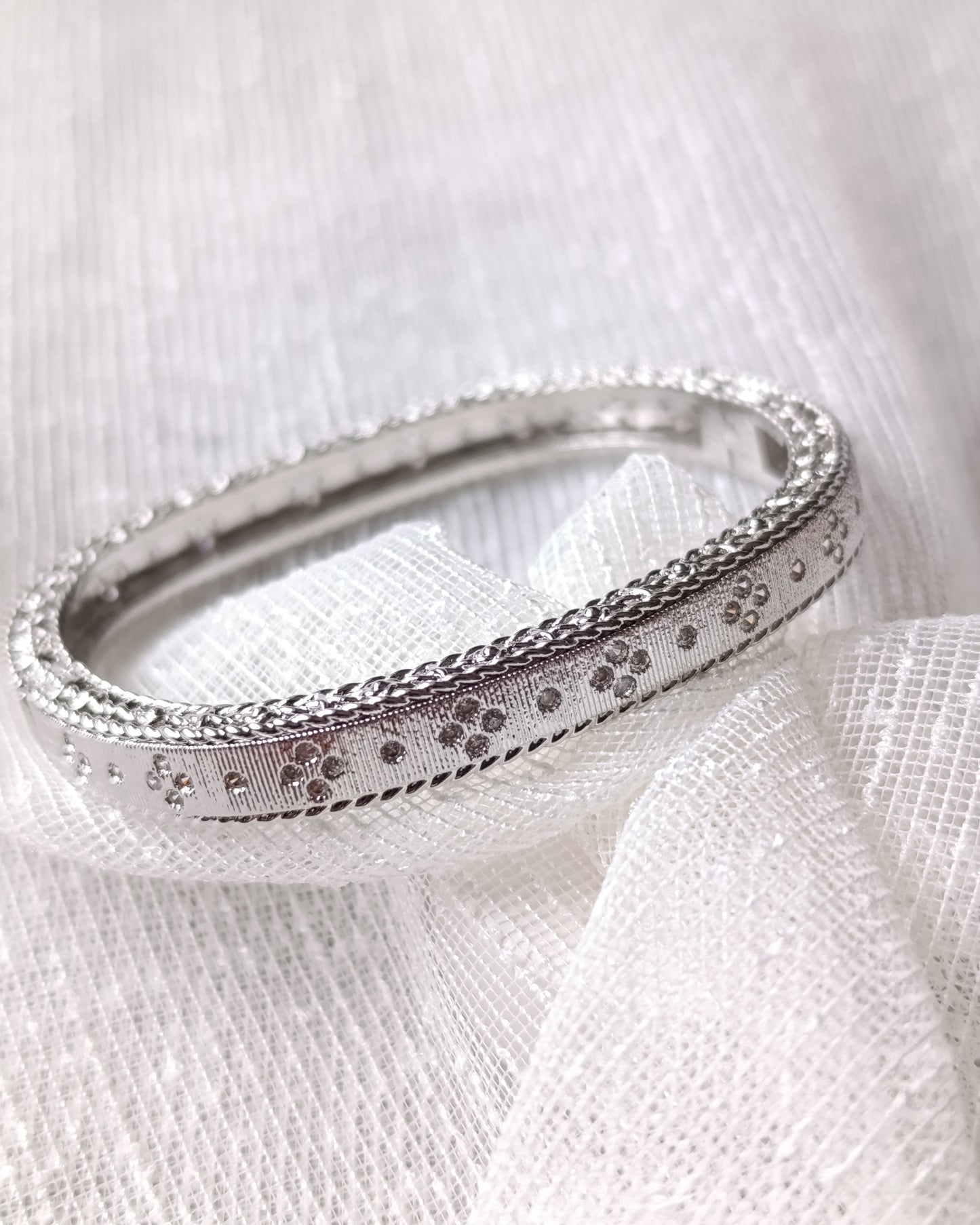 Shadiva Çelik Silver Zirkon Taşlı Bileklik