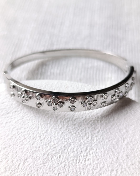 Shadiva Premium Çelik Silver Zirkon Taşlı Bileklik