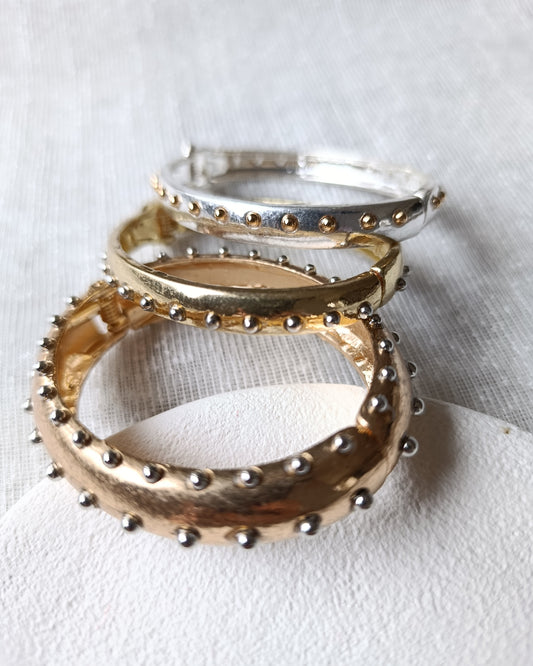 Shadiva Zra Model Gold Silver Bronz 3lü Bilezik