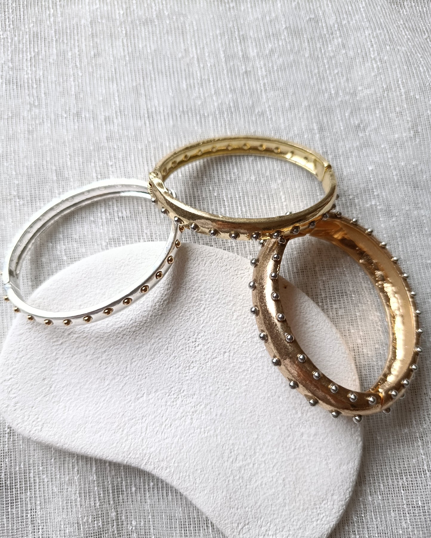 Shadiva Zra Model Gold Silver Bronz 3lü Bilezik