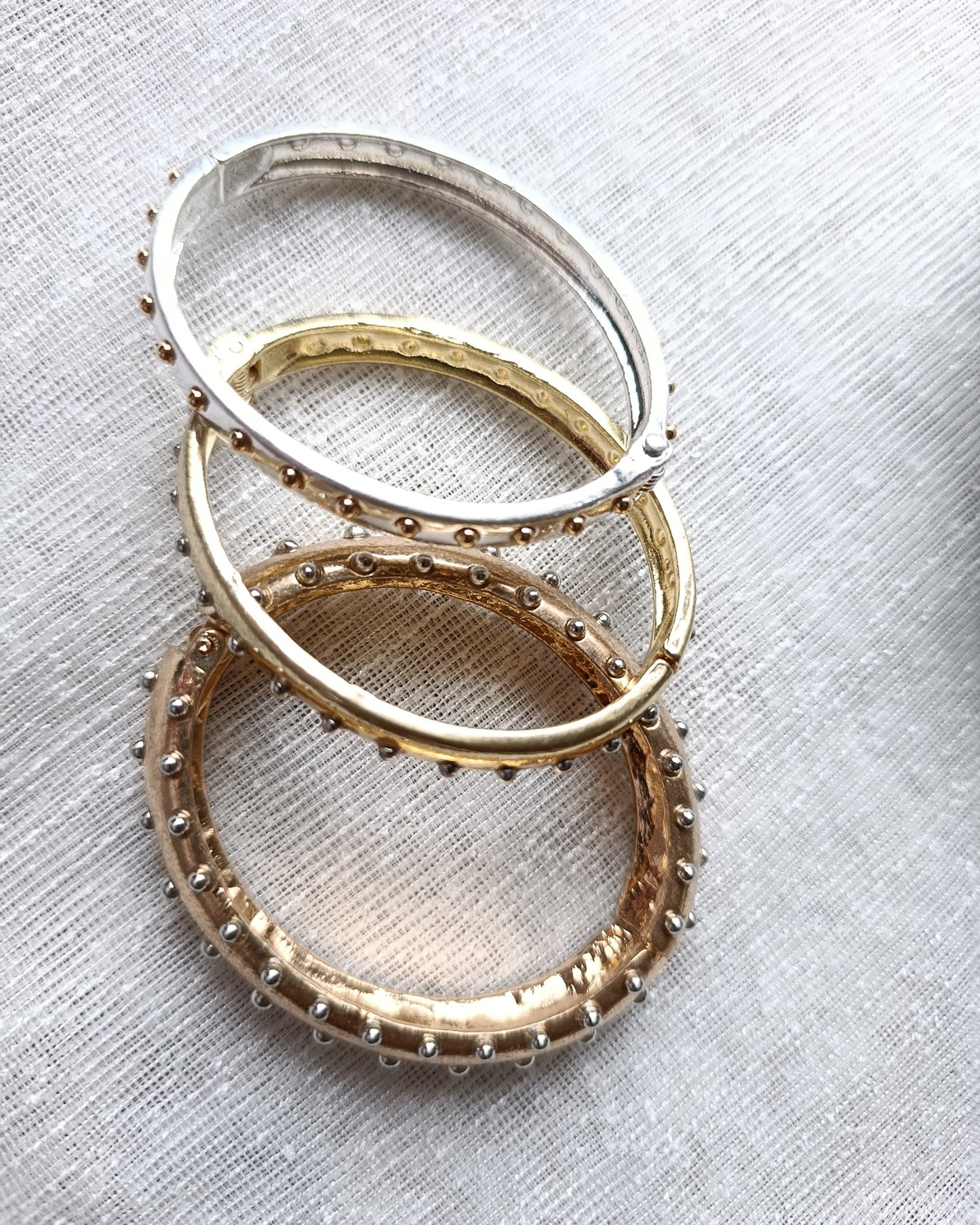 Shadiva Zra Model Gold Silver Bronz 3lü Bilezik