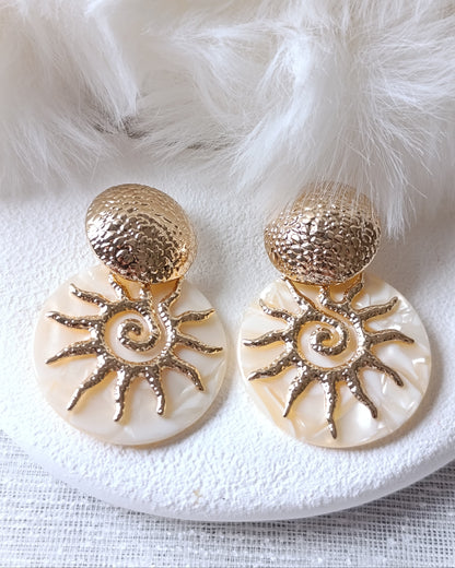 Shadiva Gold Kemik Güneş Küpe