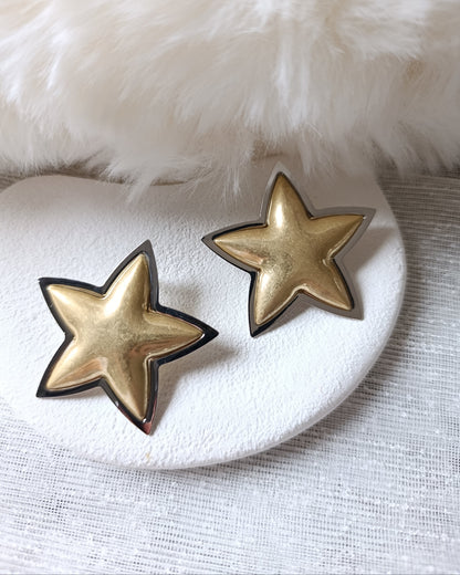 Shadiva Gold Plaka Yıldız Küpe