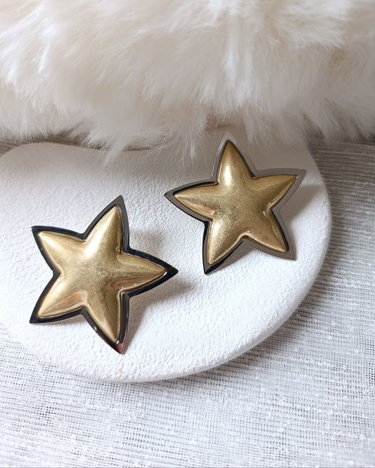 Shadiva Gold Plaka Yıldız Küpe