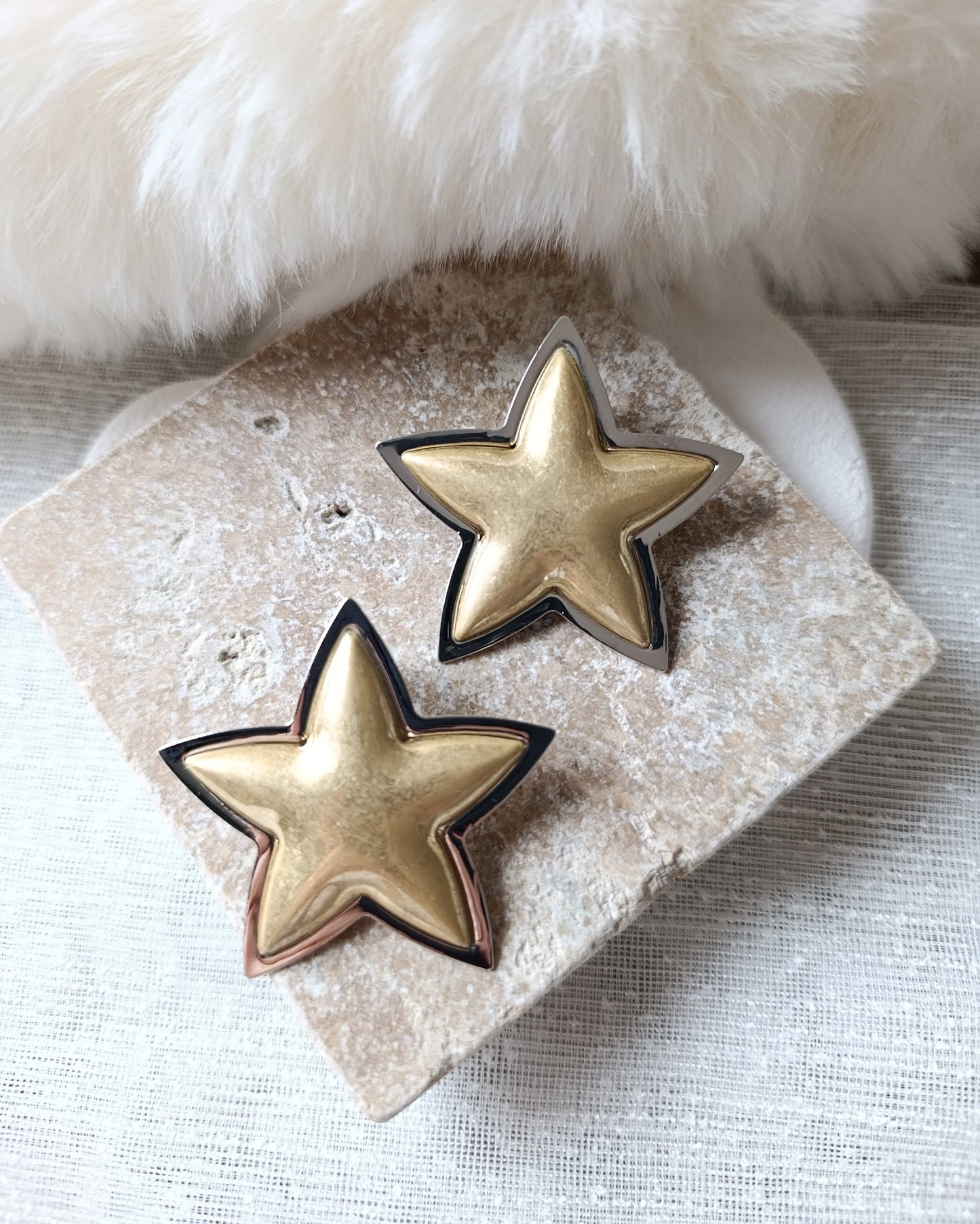 Shadiva Gold Plaka Yıldız Küpe