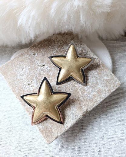 Shadiva Gold Plaka Yıldız Küpe