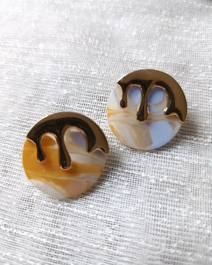 Shadiva Gold Turuncu Tablo Küpe