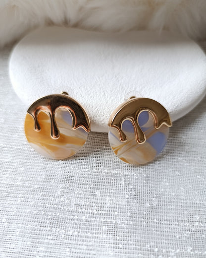 Shadiva Gold Turuncu Tablo Küpe