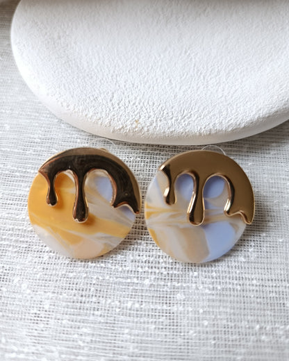 Shadiva Gold Turuncu Tablo Küpe