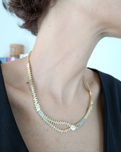 Shadiva Baget Taşlı Fermuar Tasarım Kolye