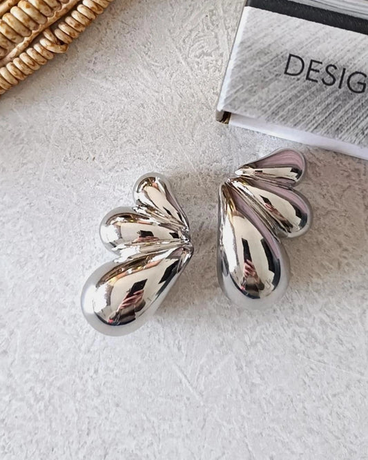 Shadiva Silver Liquid Drop Küpe