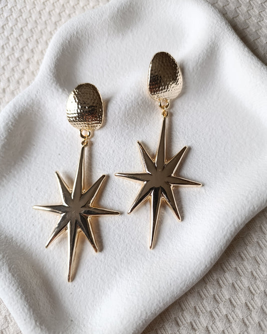 Shadiva Altın Rengi Kutup Yıldızı Küpe