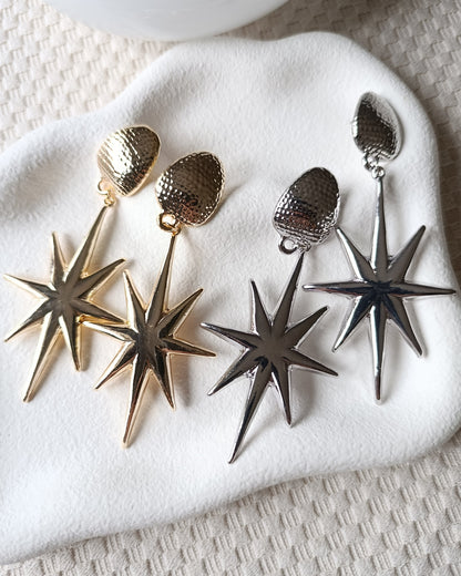 Shadiva Altın Rengi Kutup Yıldızı Küpe