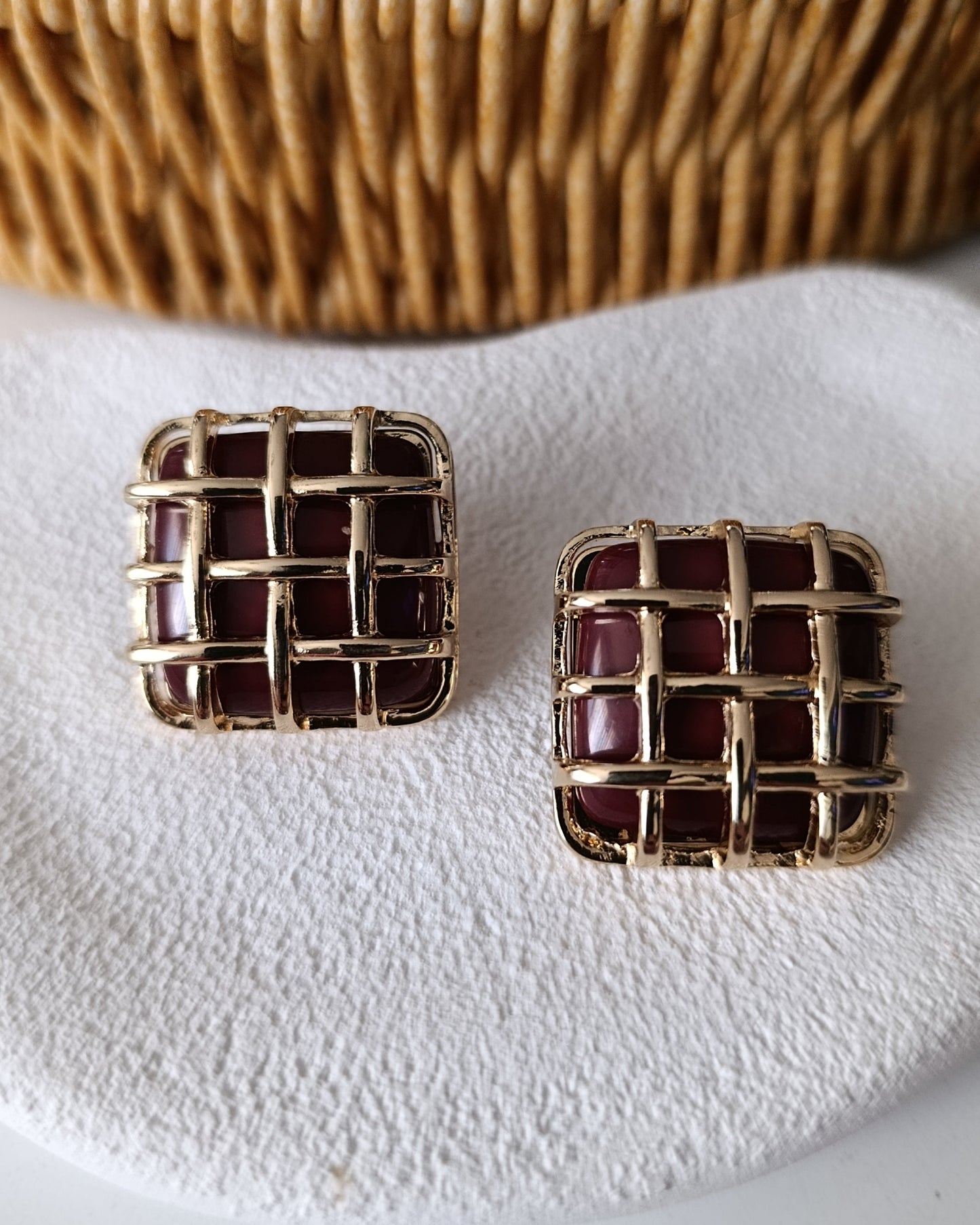 Shadiva Kafes Tasarım Kahverengi Retro Küpe