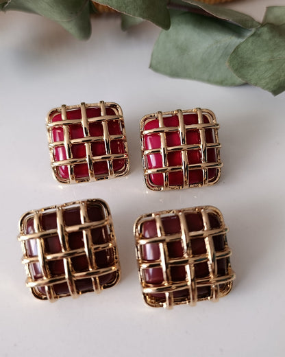 Shadiva Kafes Tasarım Kahverengi Retro Küpe