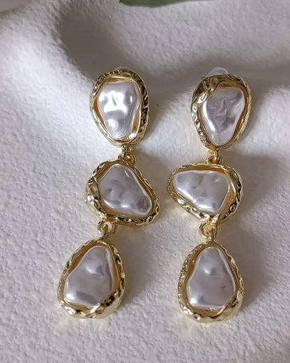Shadiva Barok İnci Görünümlü Sallantılı Küpe