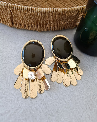 Shadiva Nefti Yeşil Taşlı Sallantılı Küpe