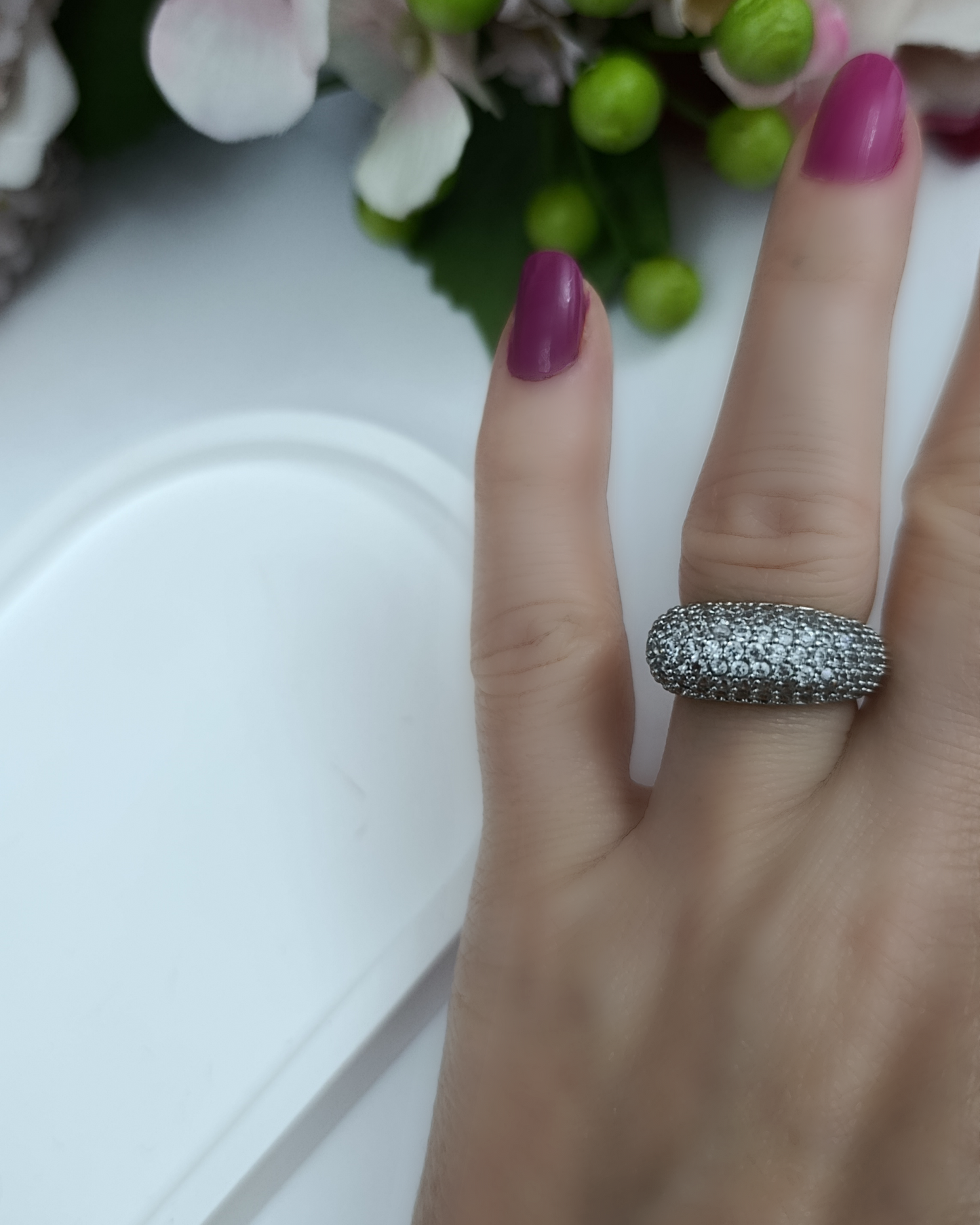 Shadiva Gold Silver Gömme Taş Yüzük