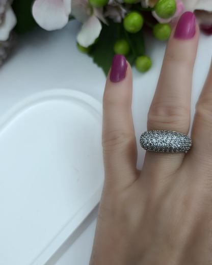 Shadiva Gold Silver Gömme Taş Yüzük